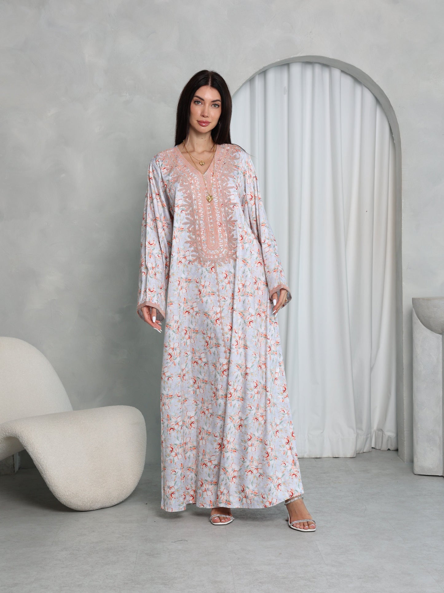 Blush Floral Kaftan
