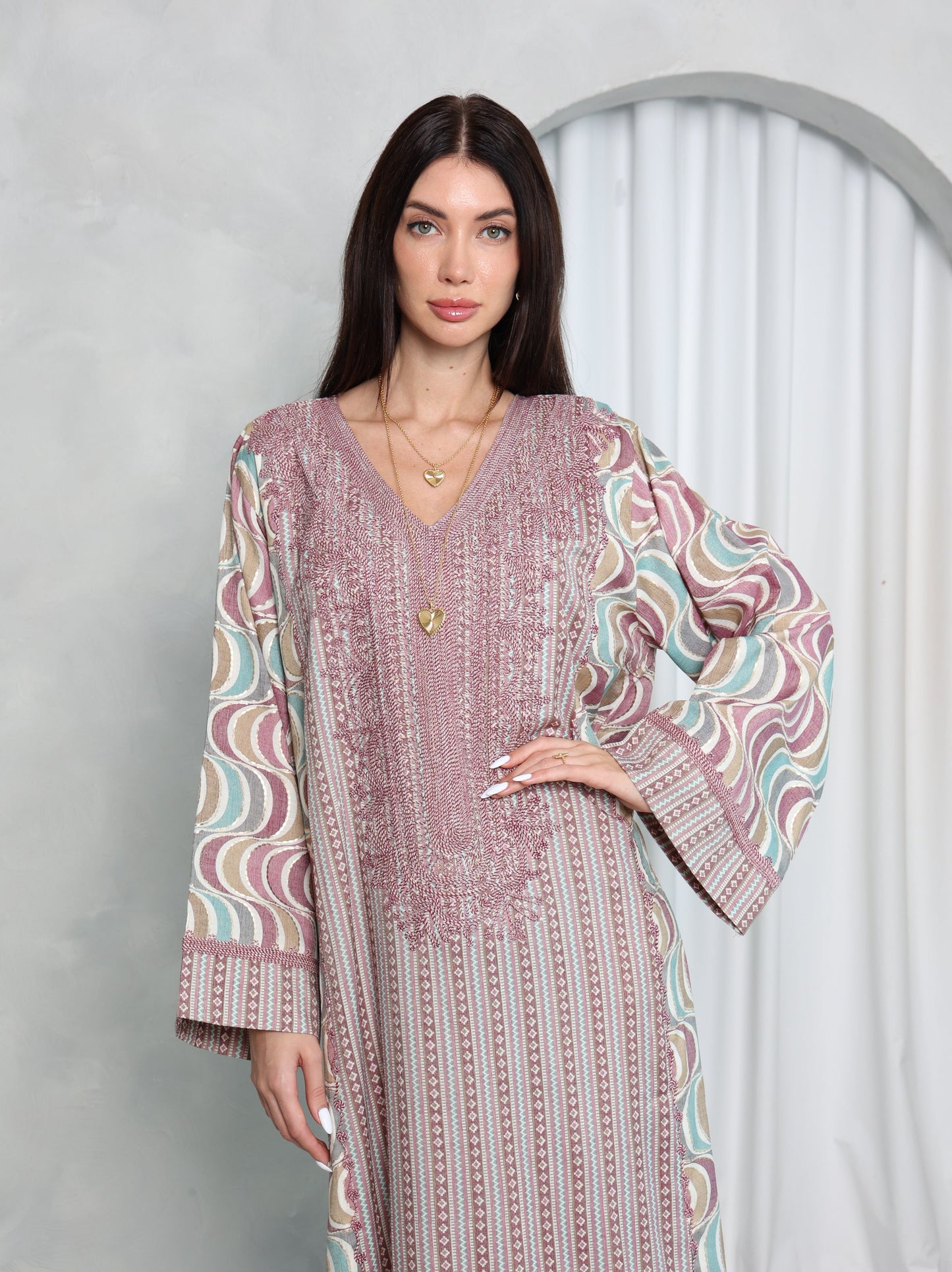 Mauve Wave Kaftan