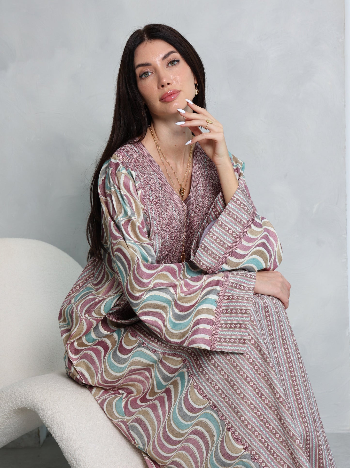 Mauve Wave Kaftan