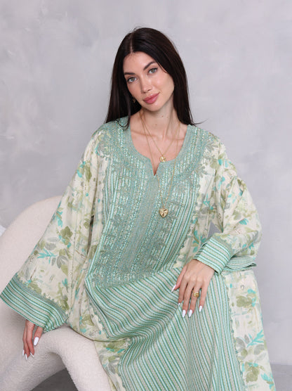 Mint Botanical Kaftan