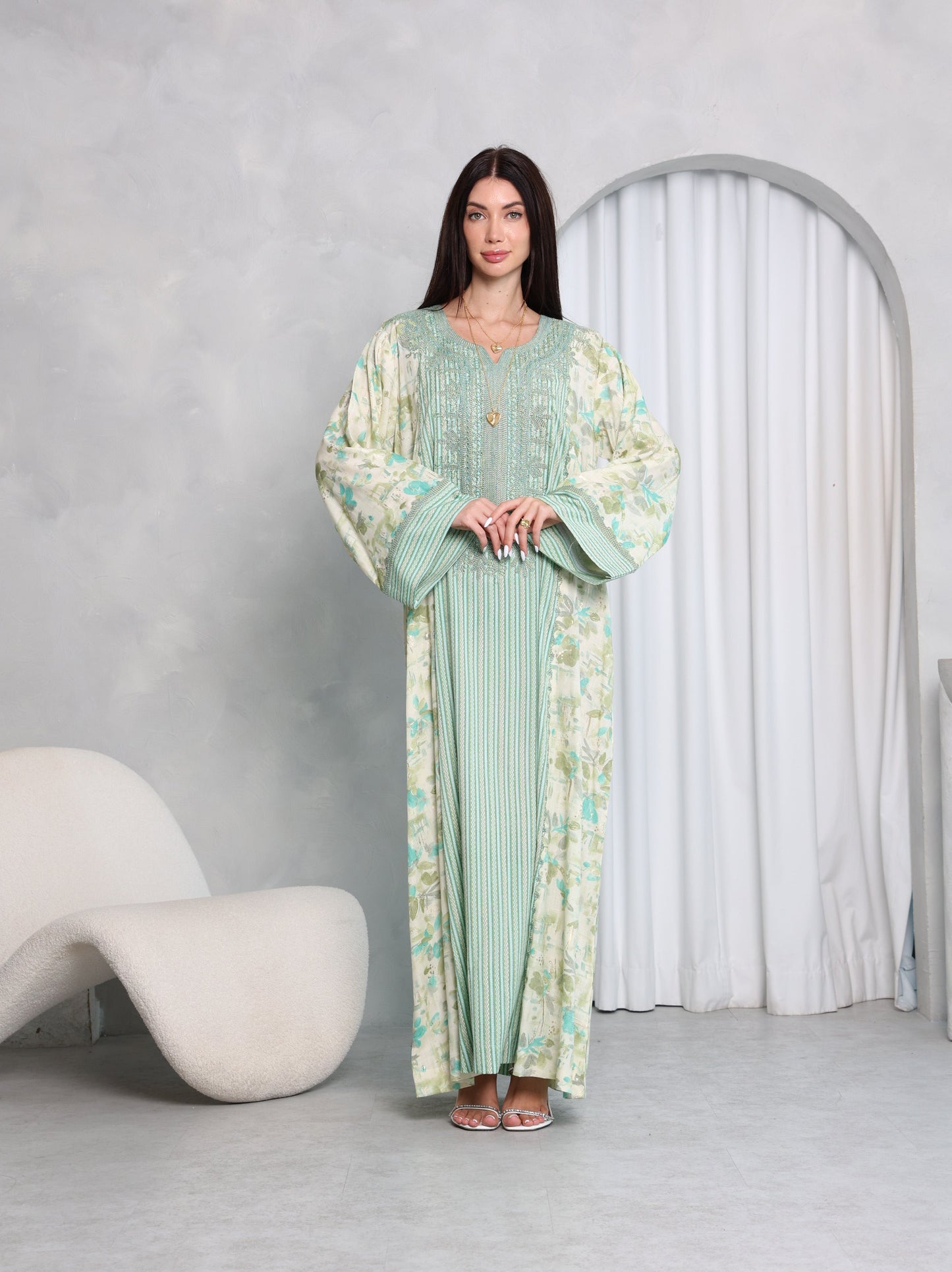 Mint Botanical Kaftan