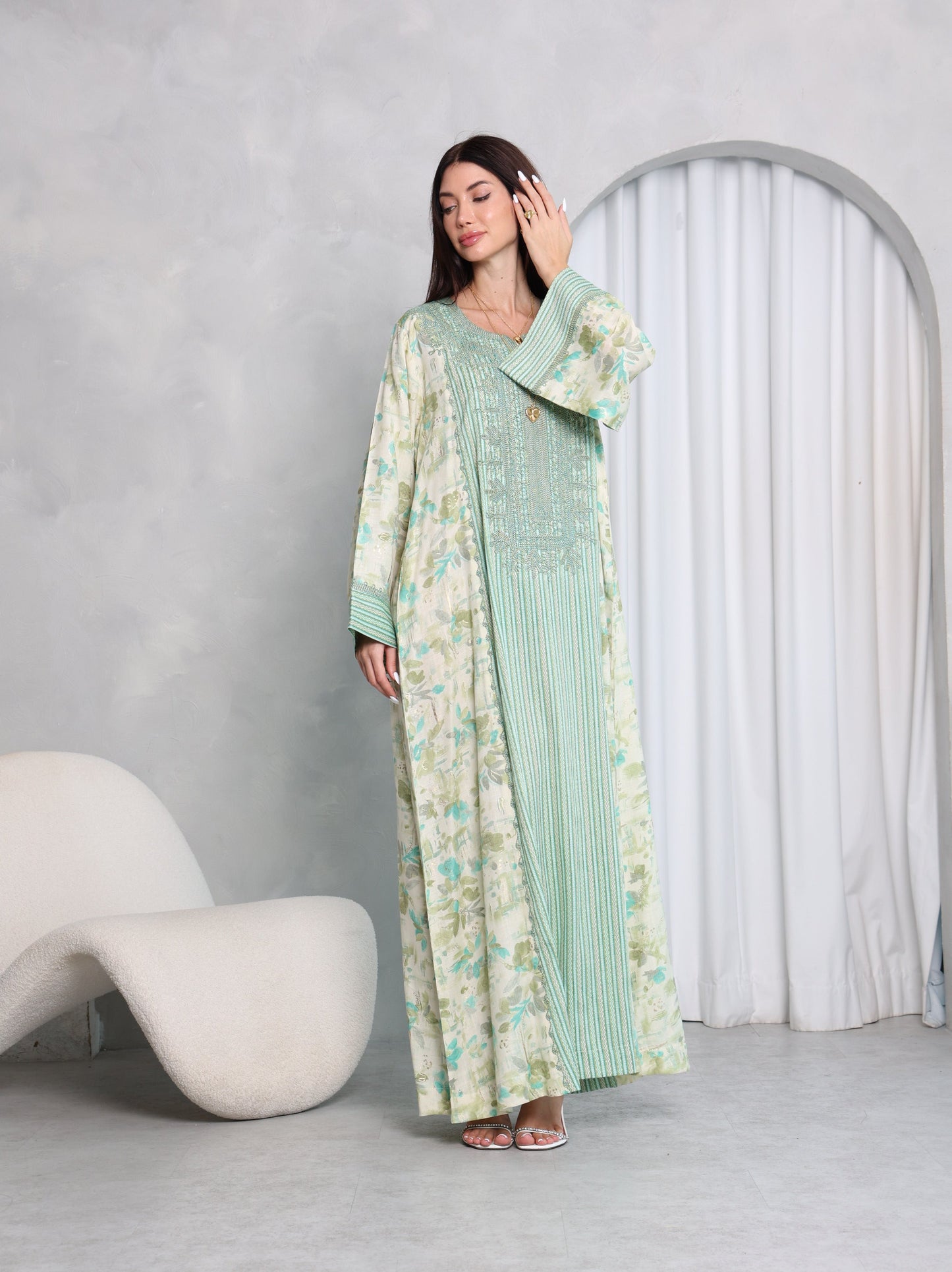 Mint Botanical Kaftan