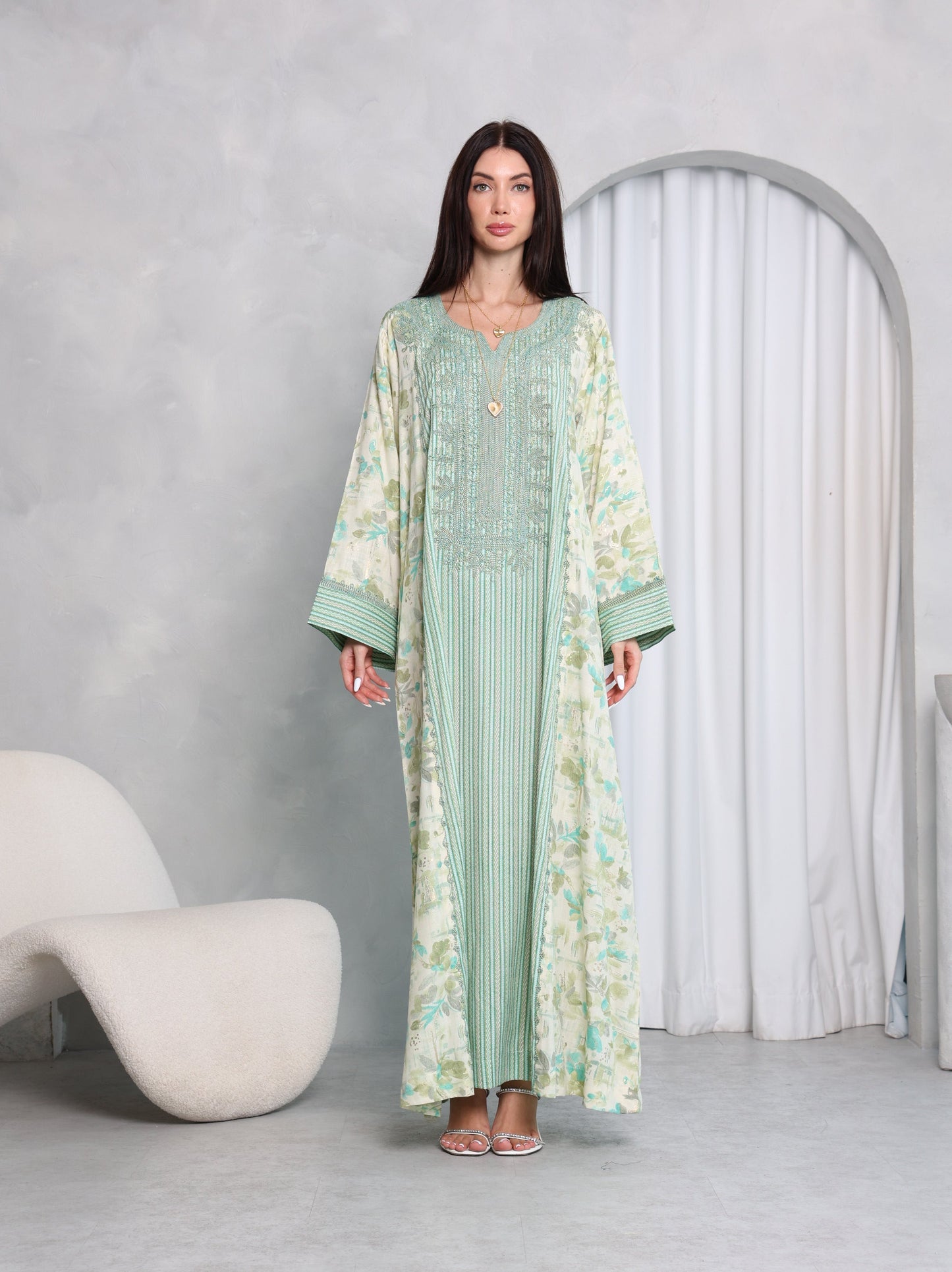 Mint Botanical Kaftan