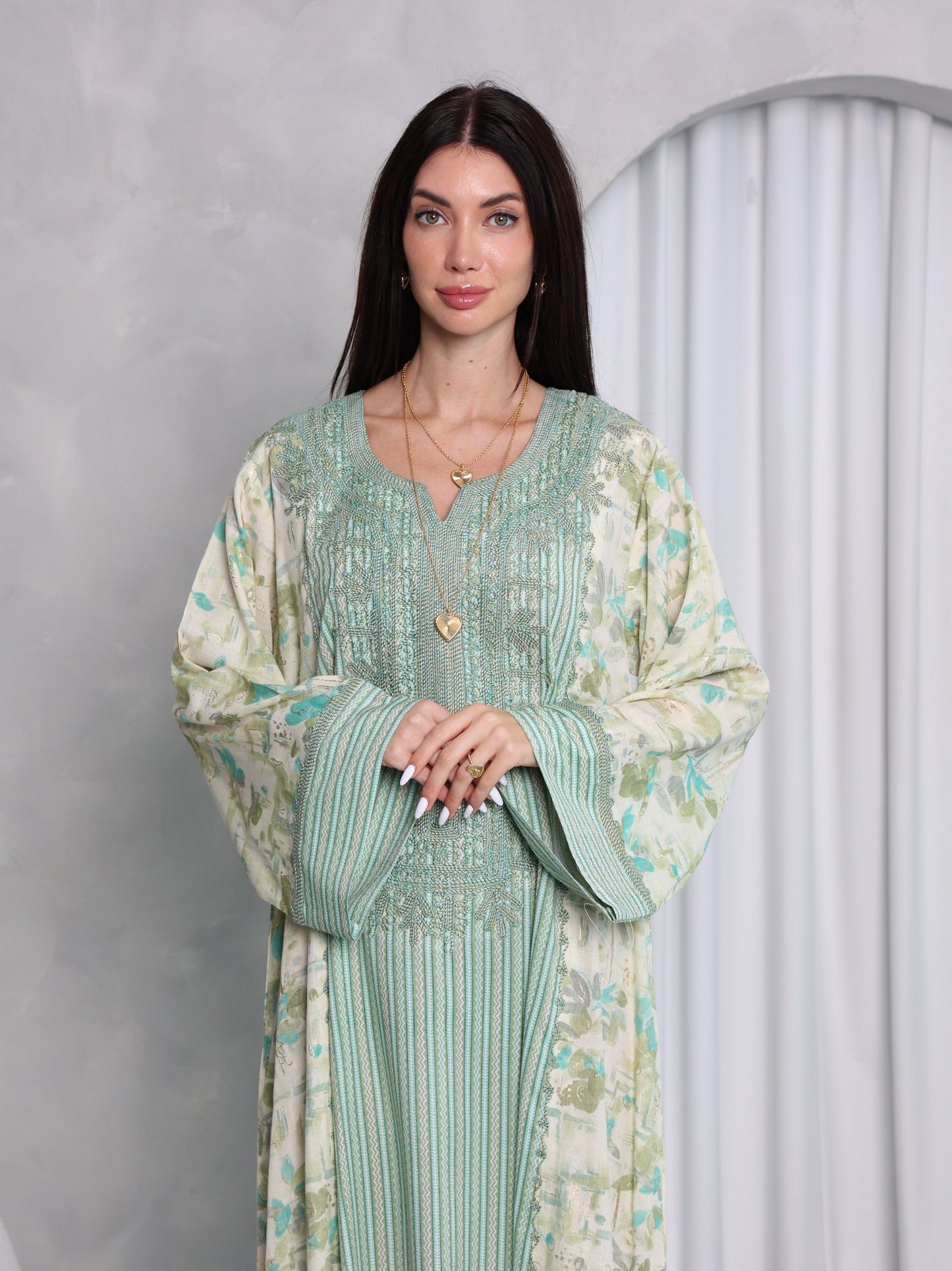 Mint Botanical Kaftan