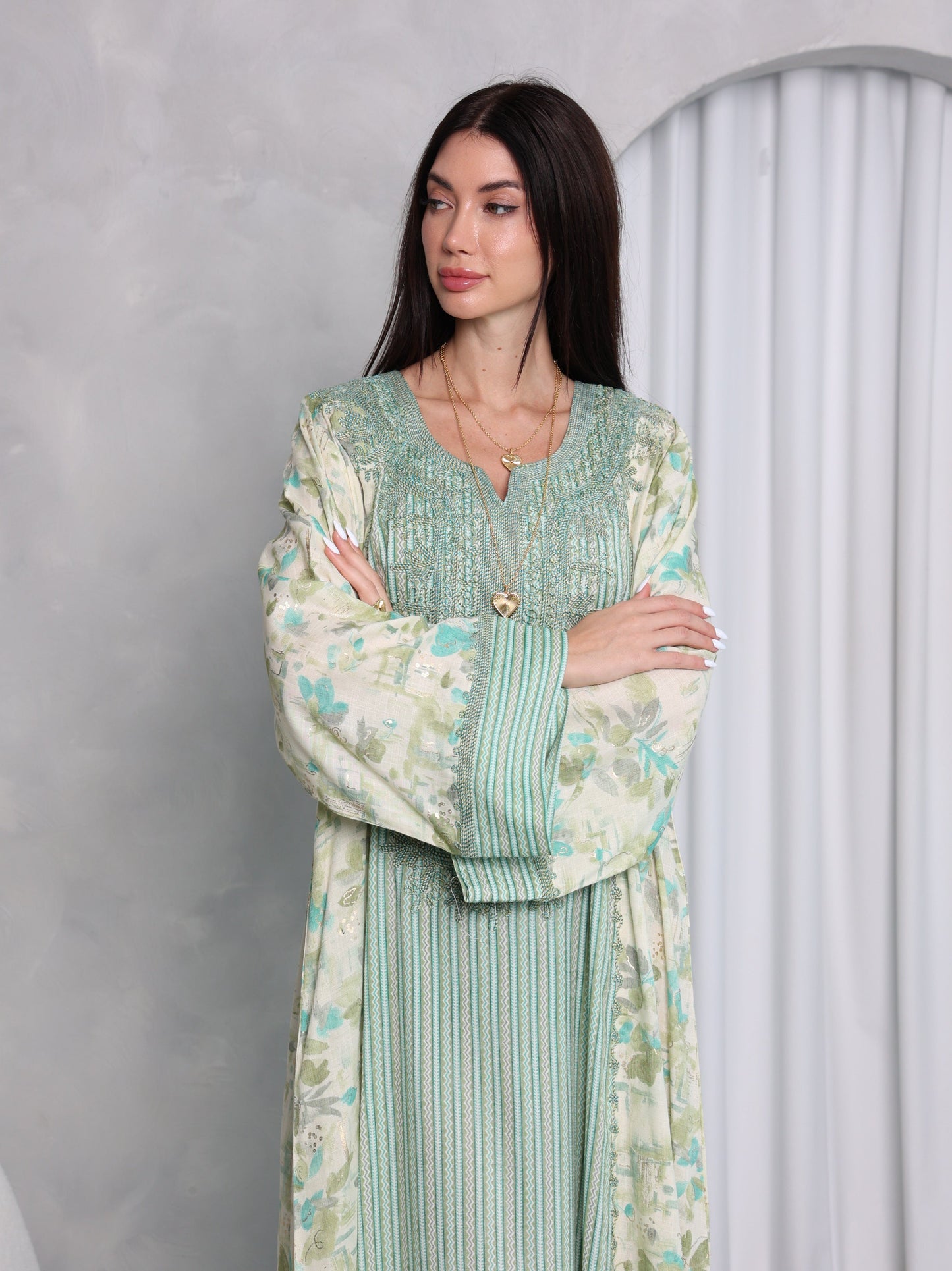 Mint Botanical Kaftan