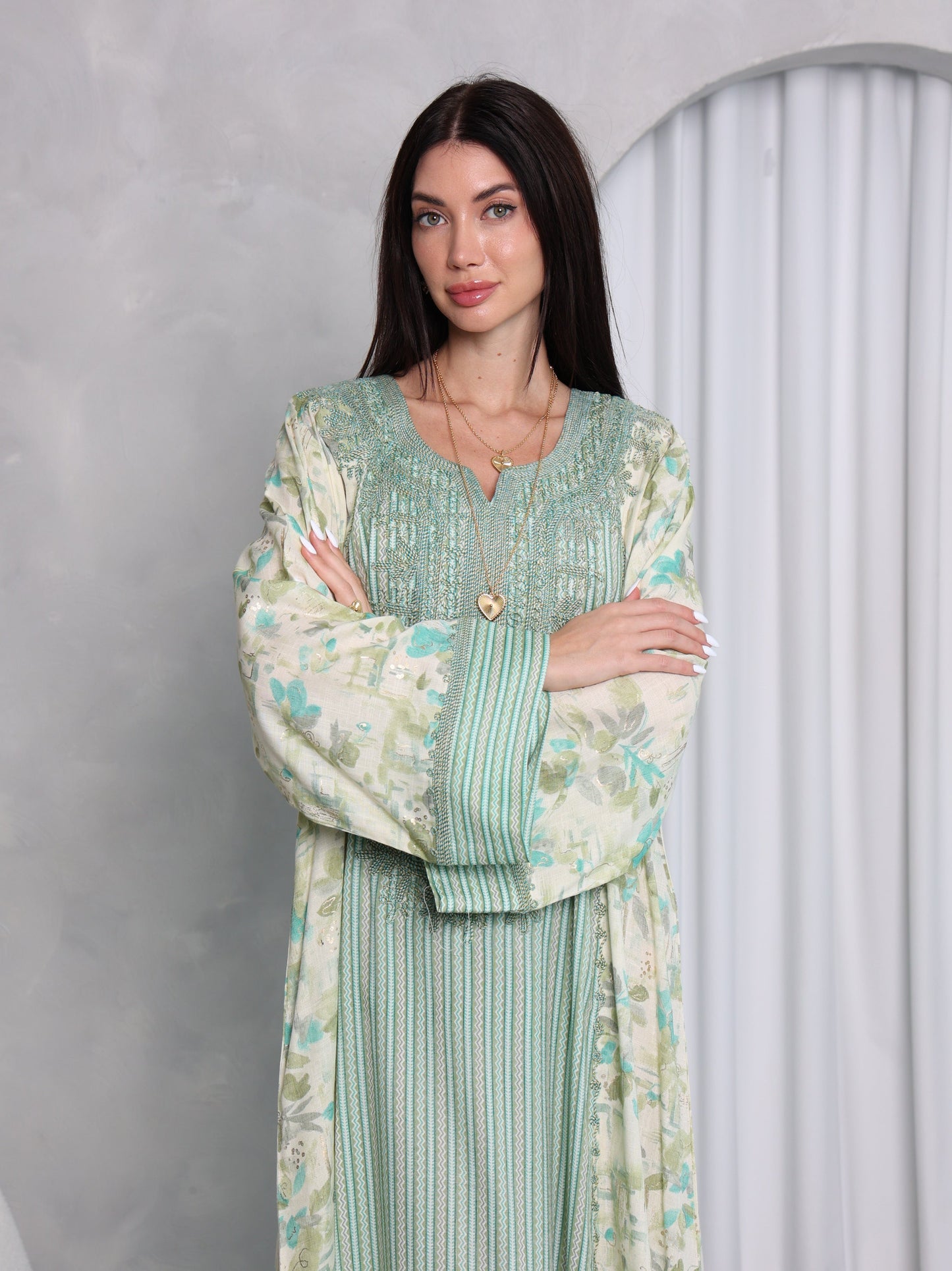 Mint Botanical Kaftan