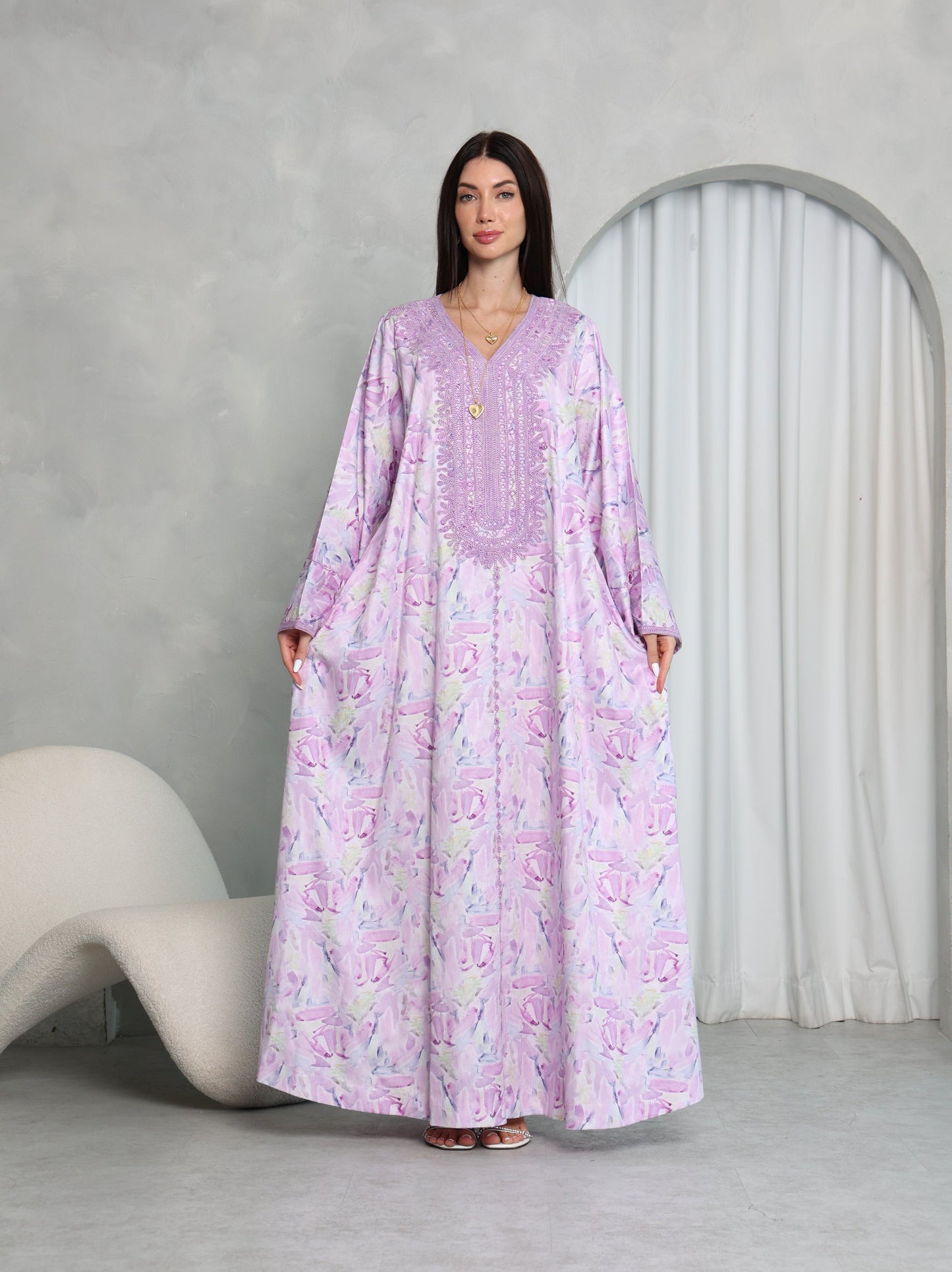 Lavender Abstract Kaftan