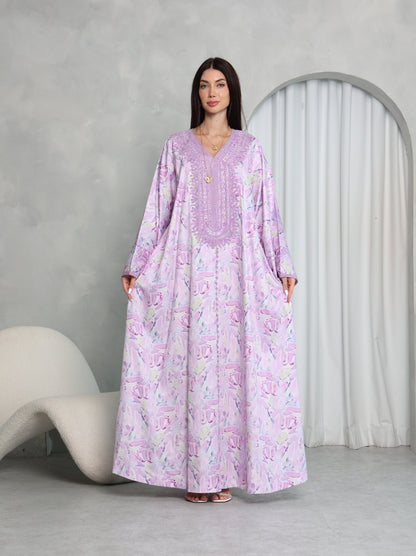 Lavender Abstract Kaftan