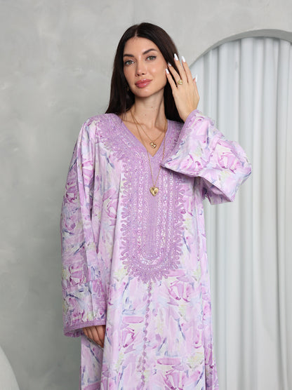 Lavender Abstract Kaftan