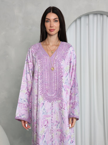Lavender Abstract Kaftan
