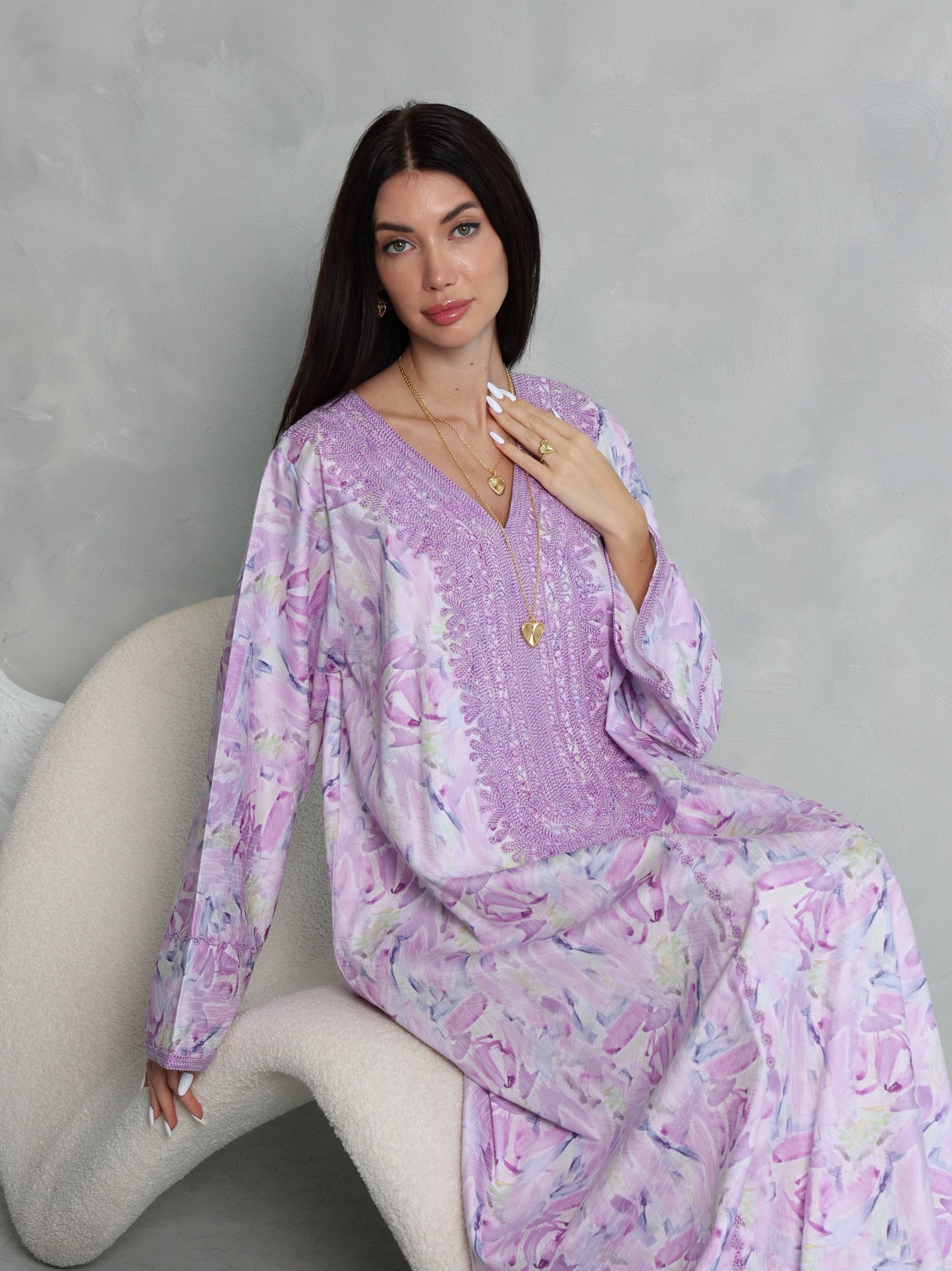 Lavender Abstract Kaftan