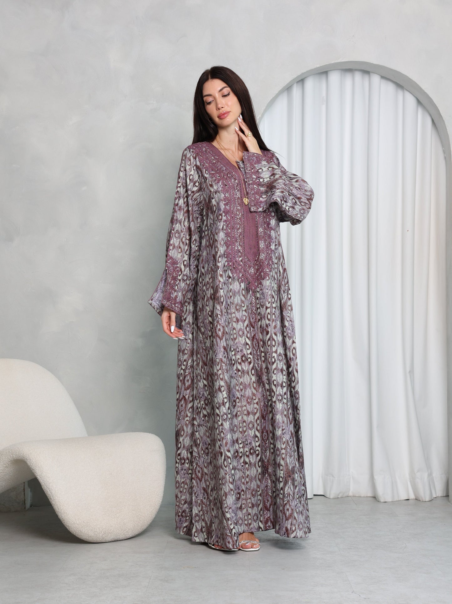 Plum Ikat Kaftan
