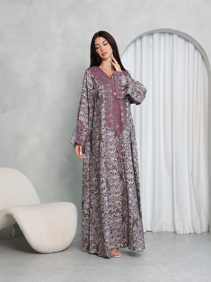Plum Ikat Kaftan