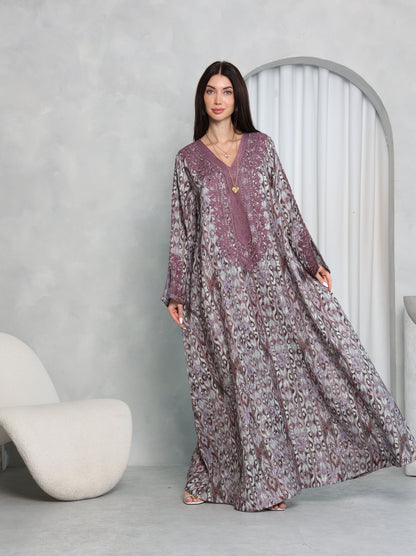 Plum Ikat Kaftan