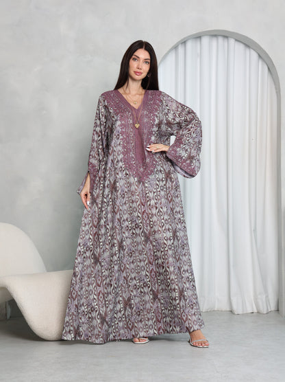 Plum Ikat Kaftan