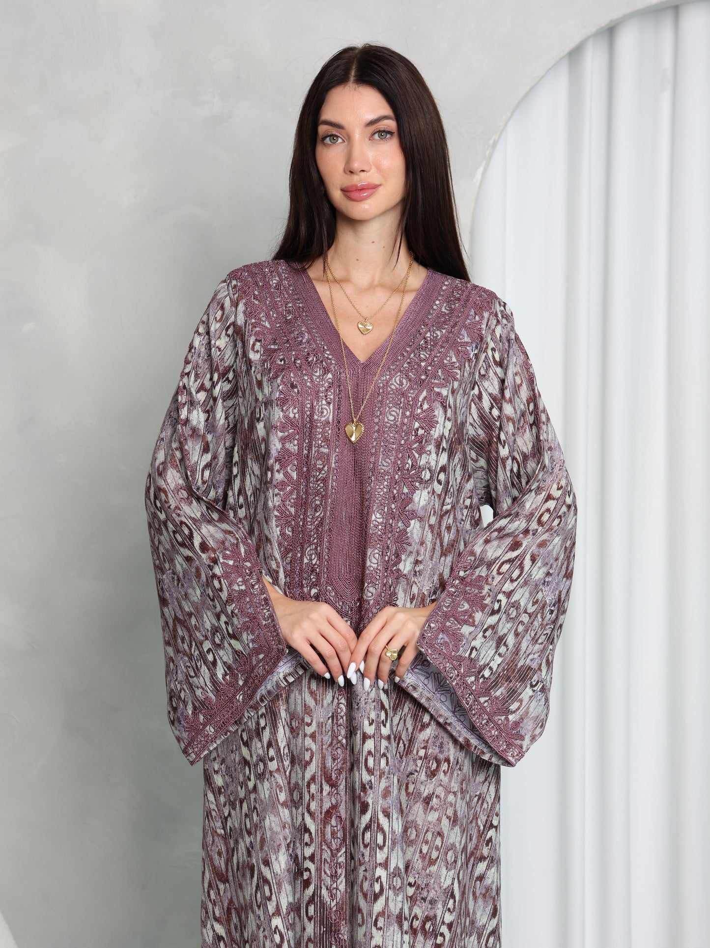 Plum Ikat Kaftan