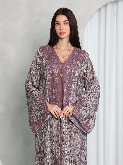 Plum Ikat Kaftan