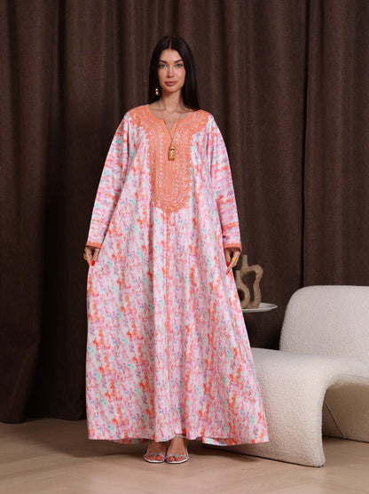 Coral Drift Kaftan