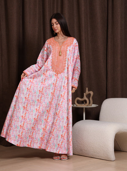 Coral Drift Kaftan