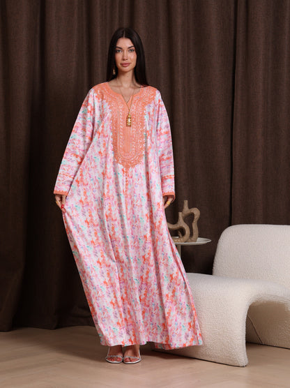 Coral Drift Kaftan