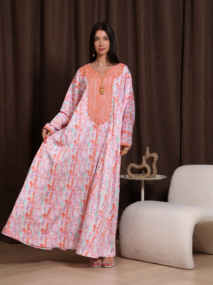 Coral Drift Kaftan