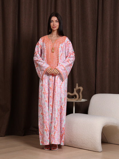 Coral Drift Kaftan