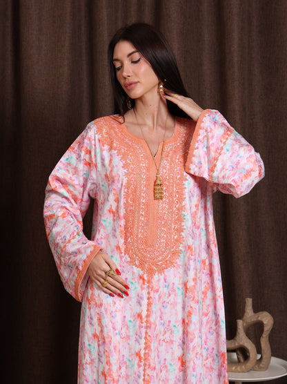 Coral Drift Kaftan