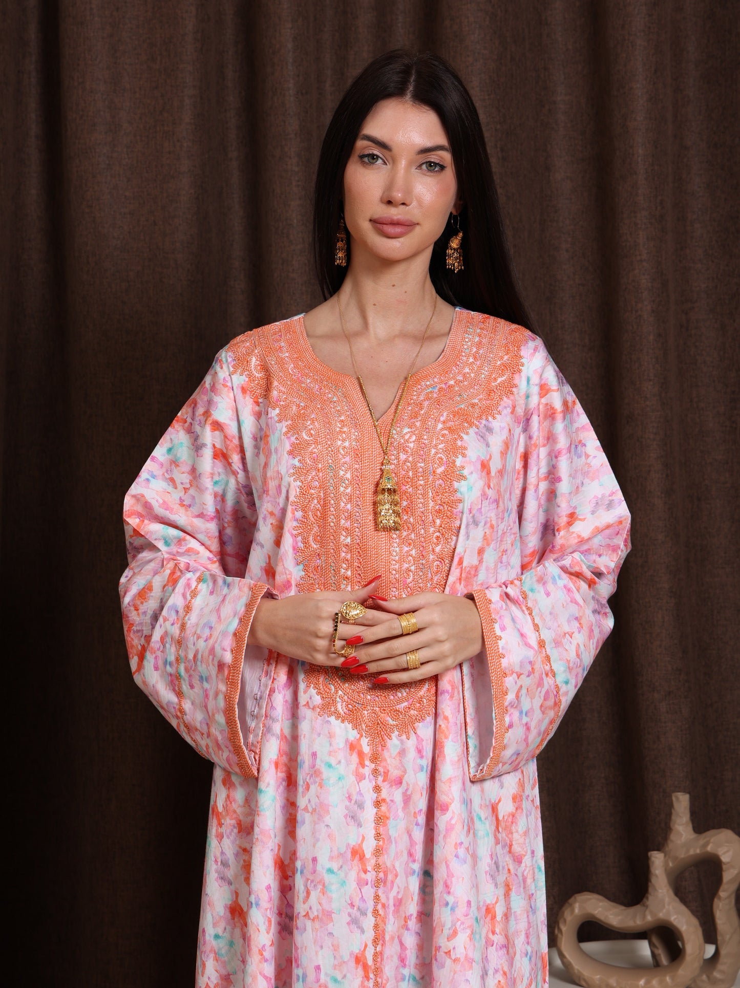 Coral Drift Kaftan