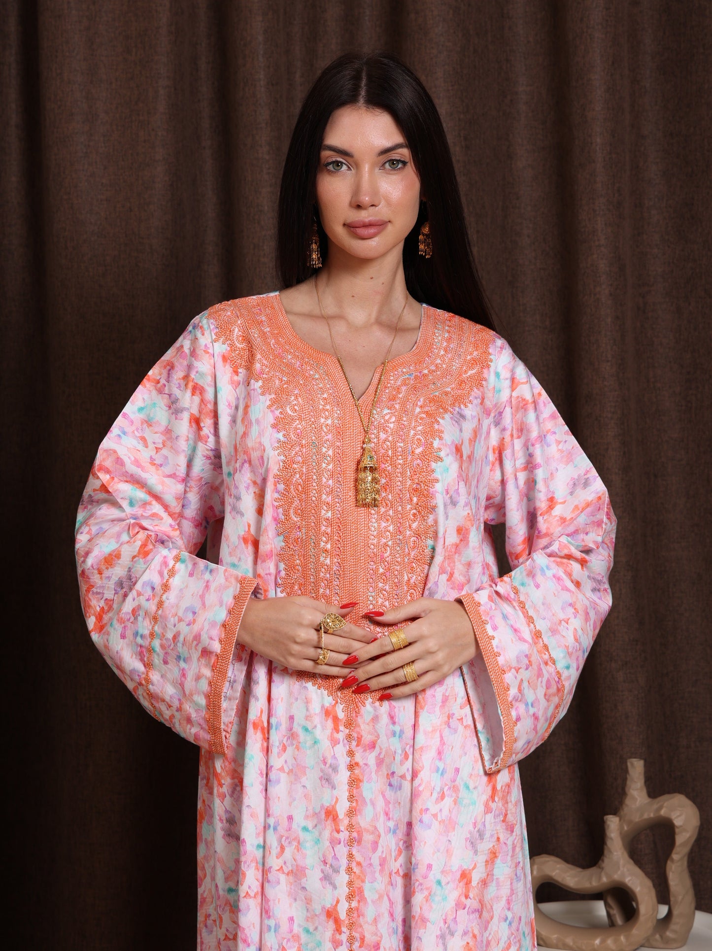 Coral Drift Kaftan