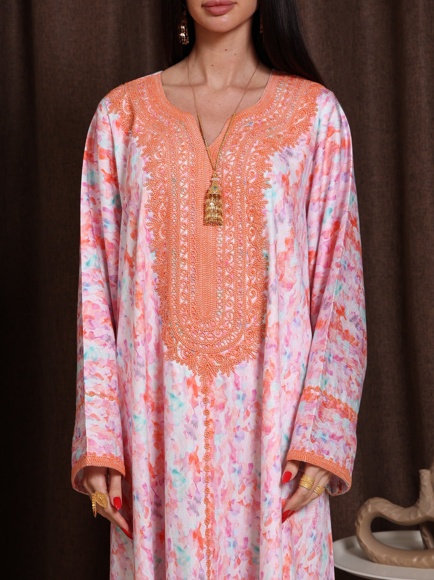 Coral Drift Kaftan