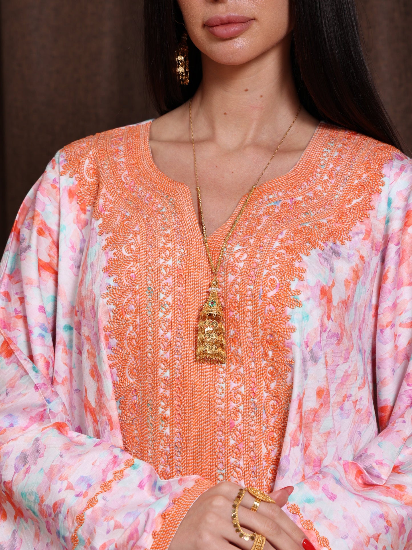 Coral Drift Kaftan
