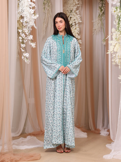 Teal Leaf Kaftan