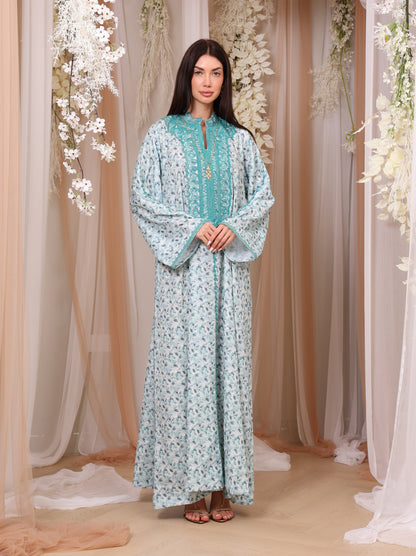 Teal Leaf Kaftan