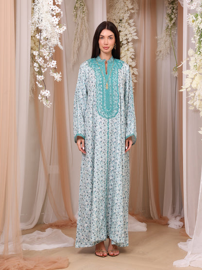 Teal Leaf Kaftan