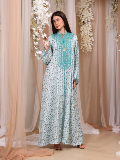 Teal Leaf Kaftan