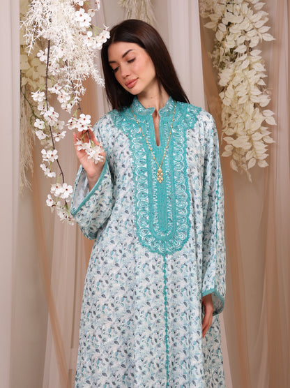 Teal Leaf Kaftan