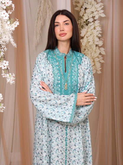 Teal Leaf Kaftan