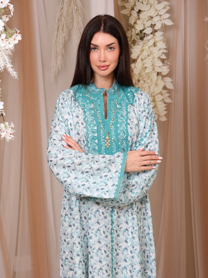 Teal Leaf Kaftan