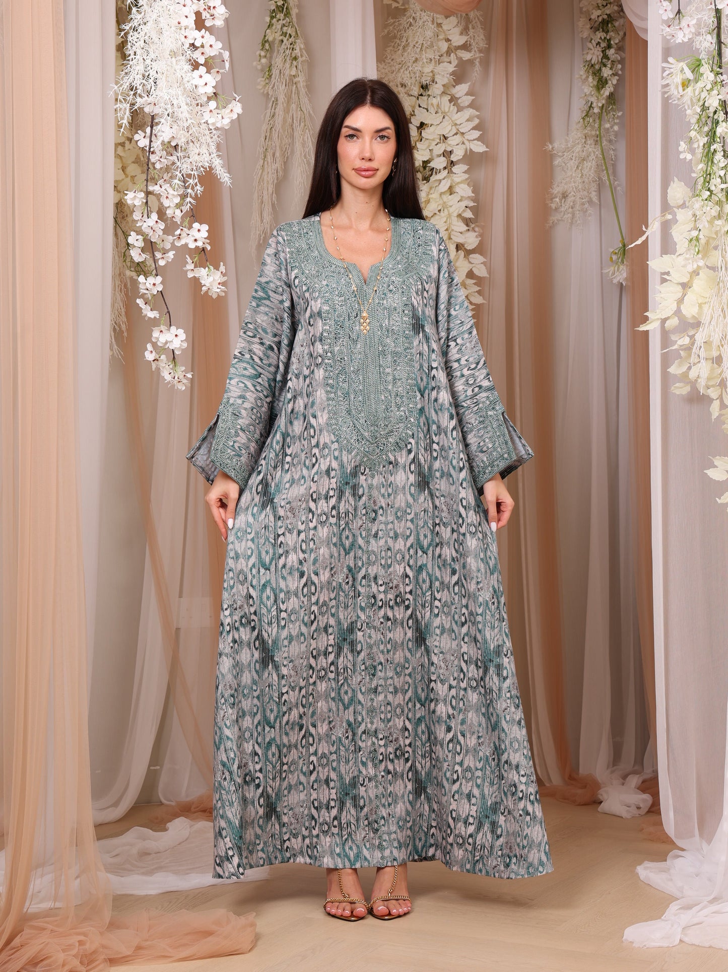 Jade Ikat Kaftan