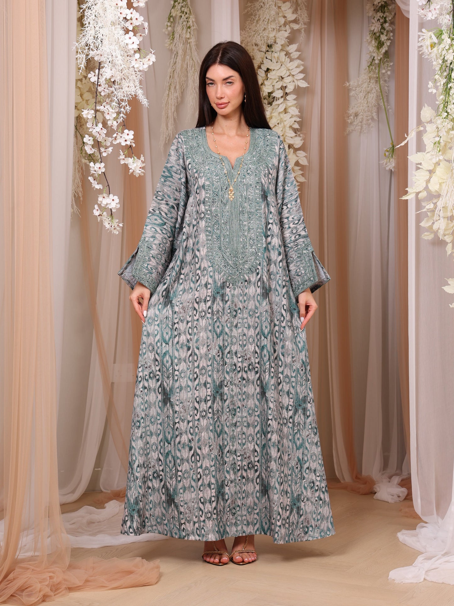 Jade Ikat Kaftan