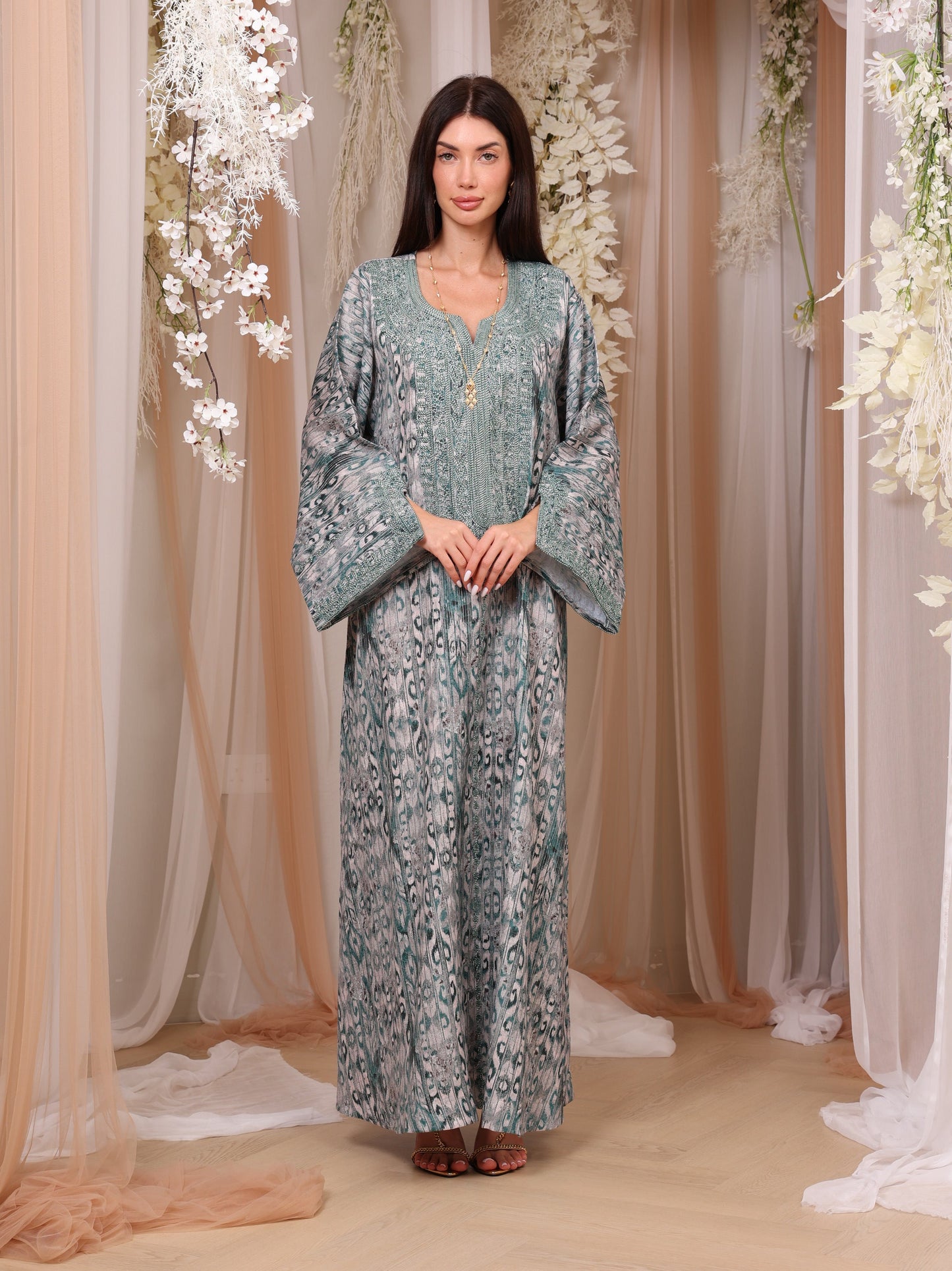 Jade Ikat Kaftan