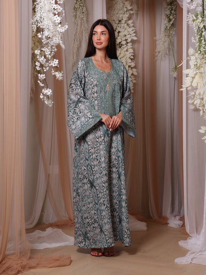 Jade Ikat Kaftan