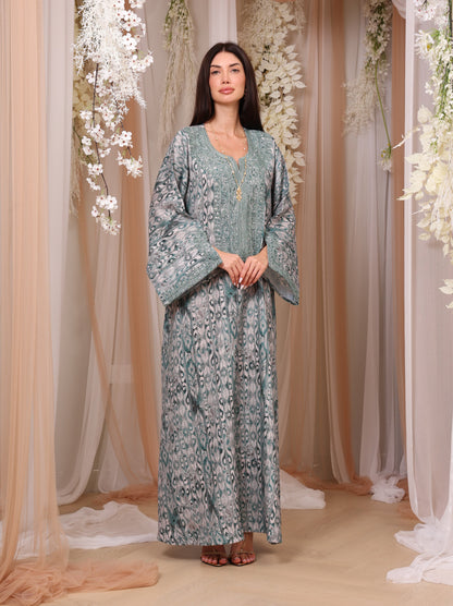 Jade Ikat Kaftan