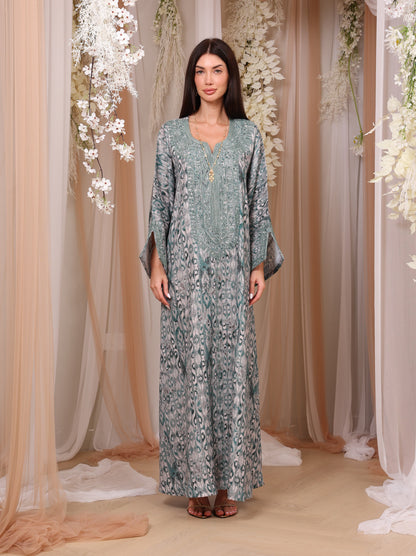 Jade Ikat Kaftan