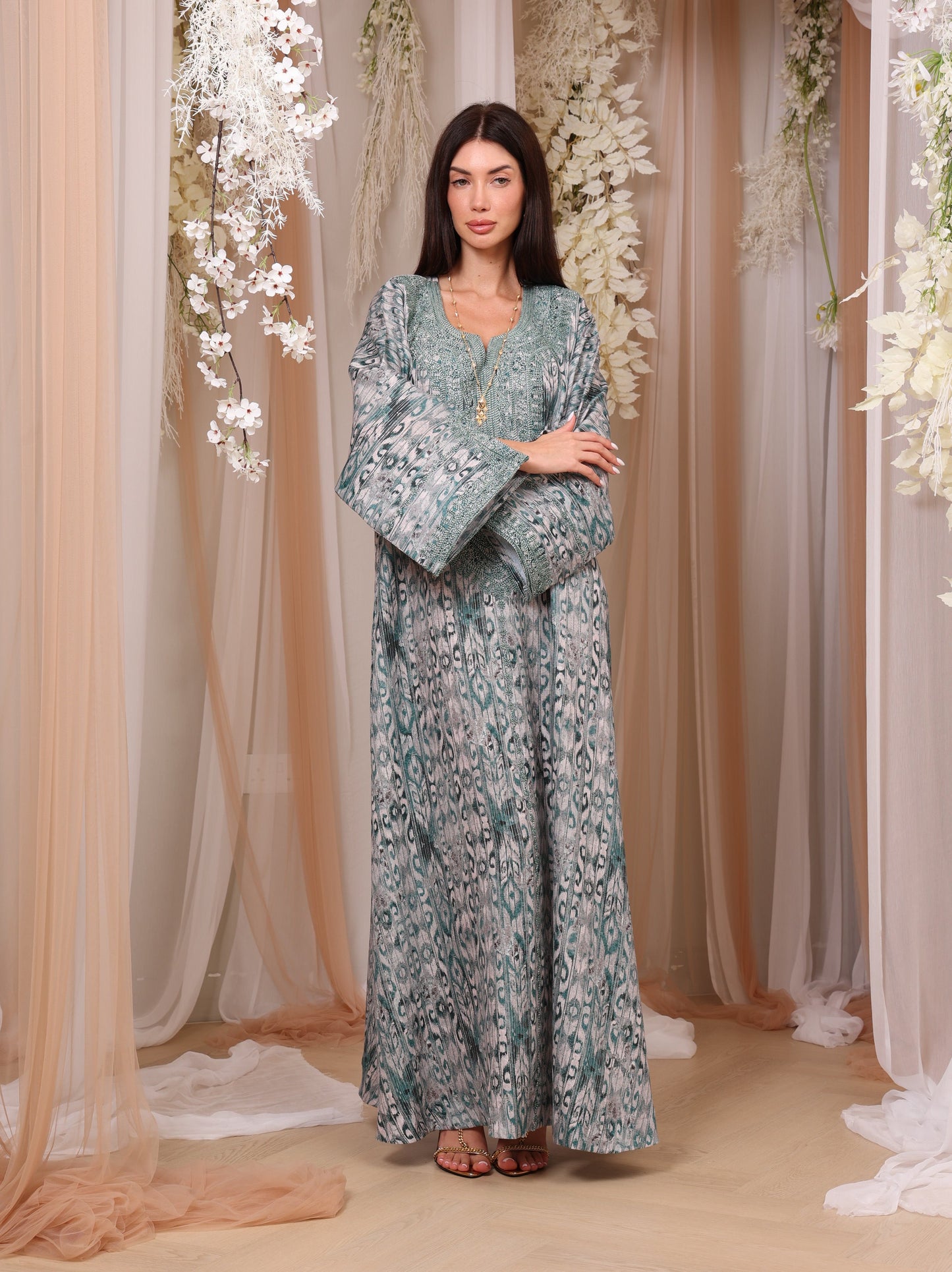 Jade Ikat Kaftan