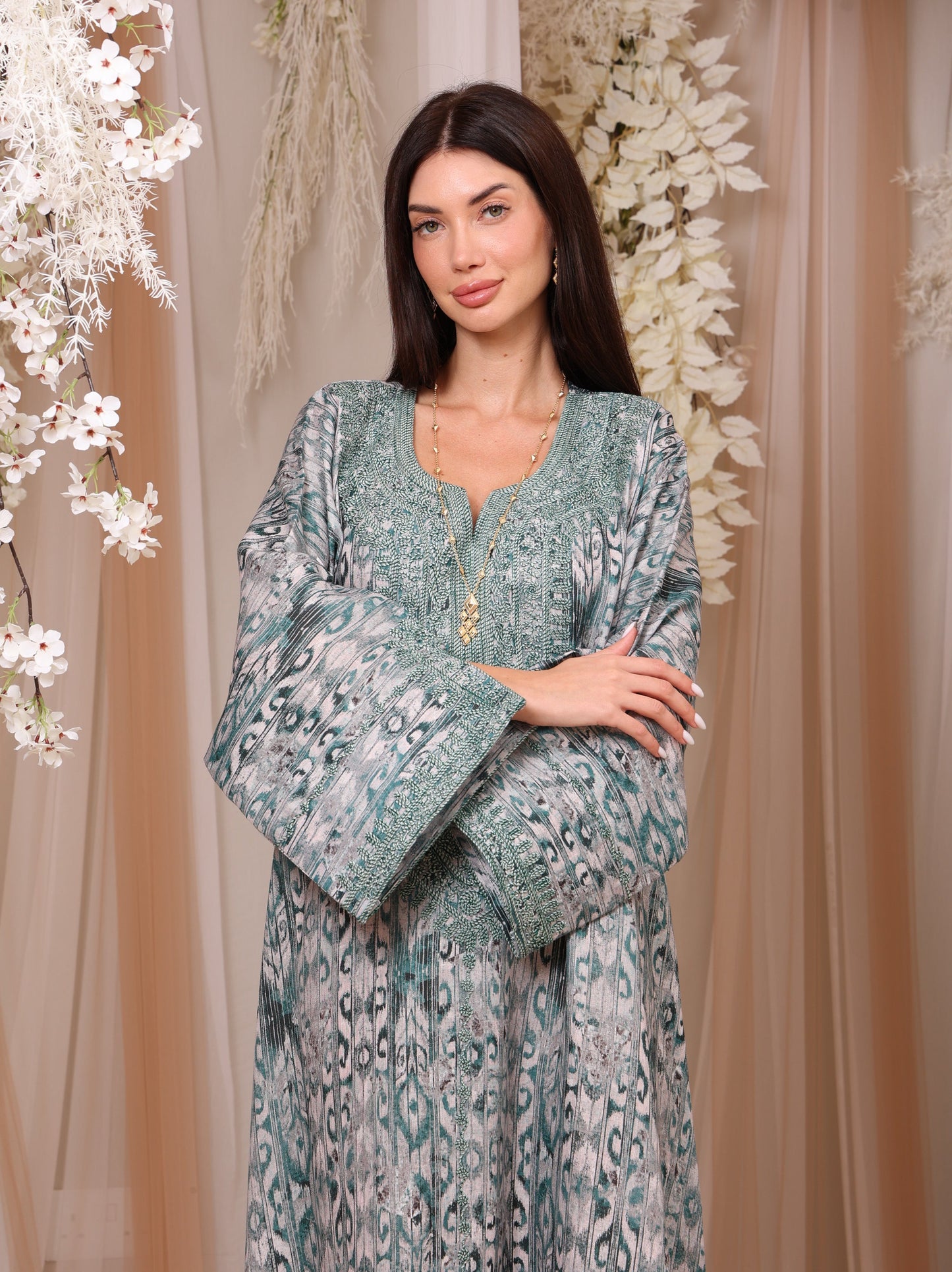 Jade Ikat Kaftan