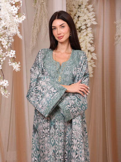 Jade Ikat Kaftan