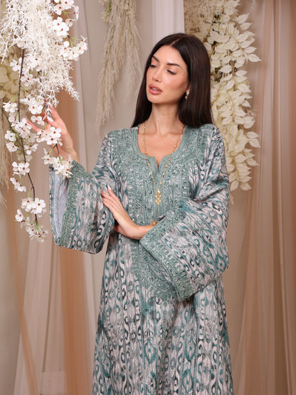 Jade Ikat Kaftan