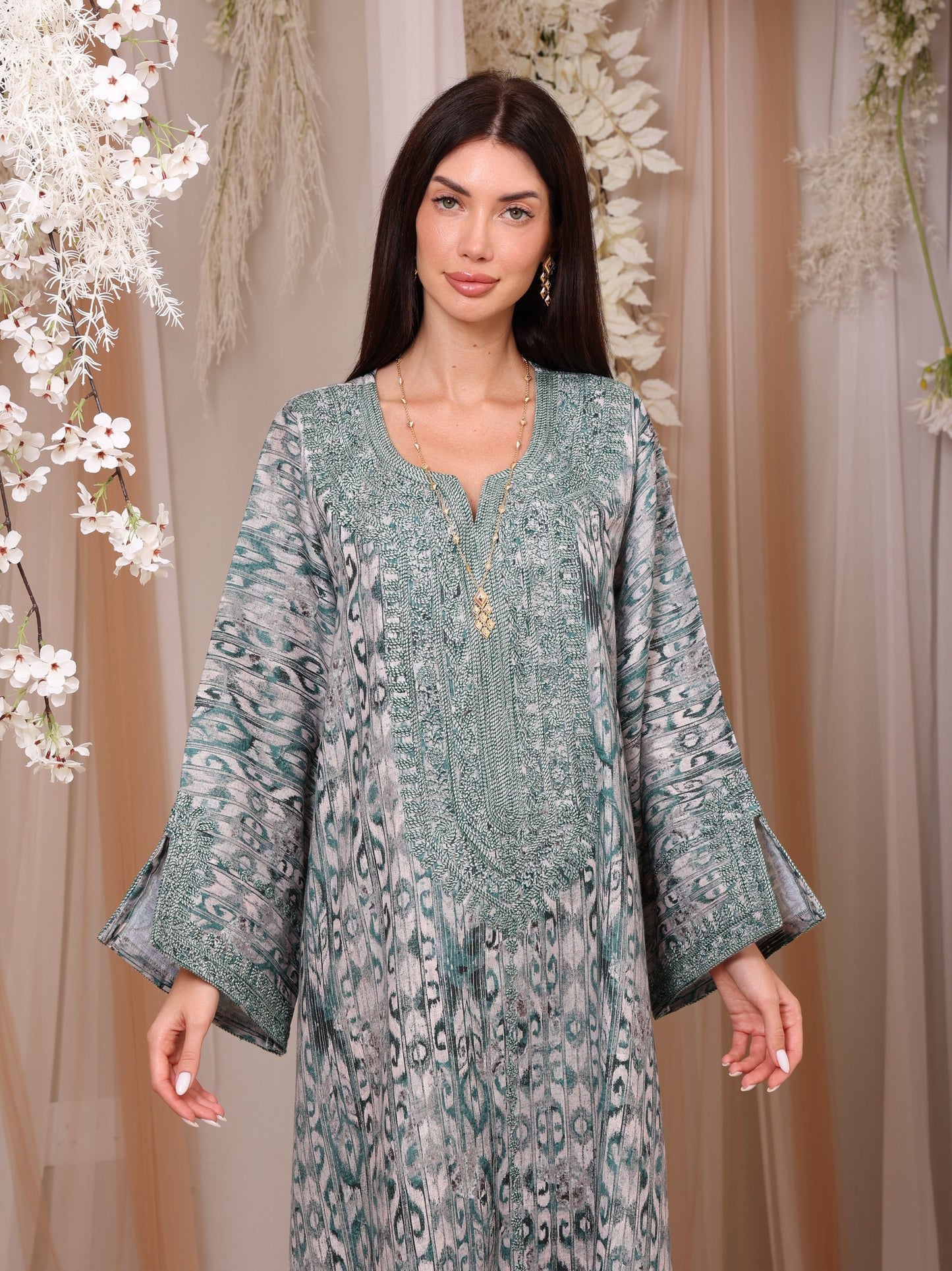 Jade Ikat Kaftan