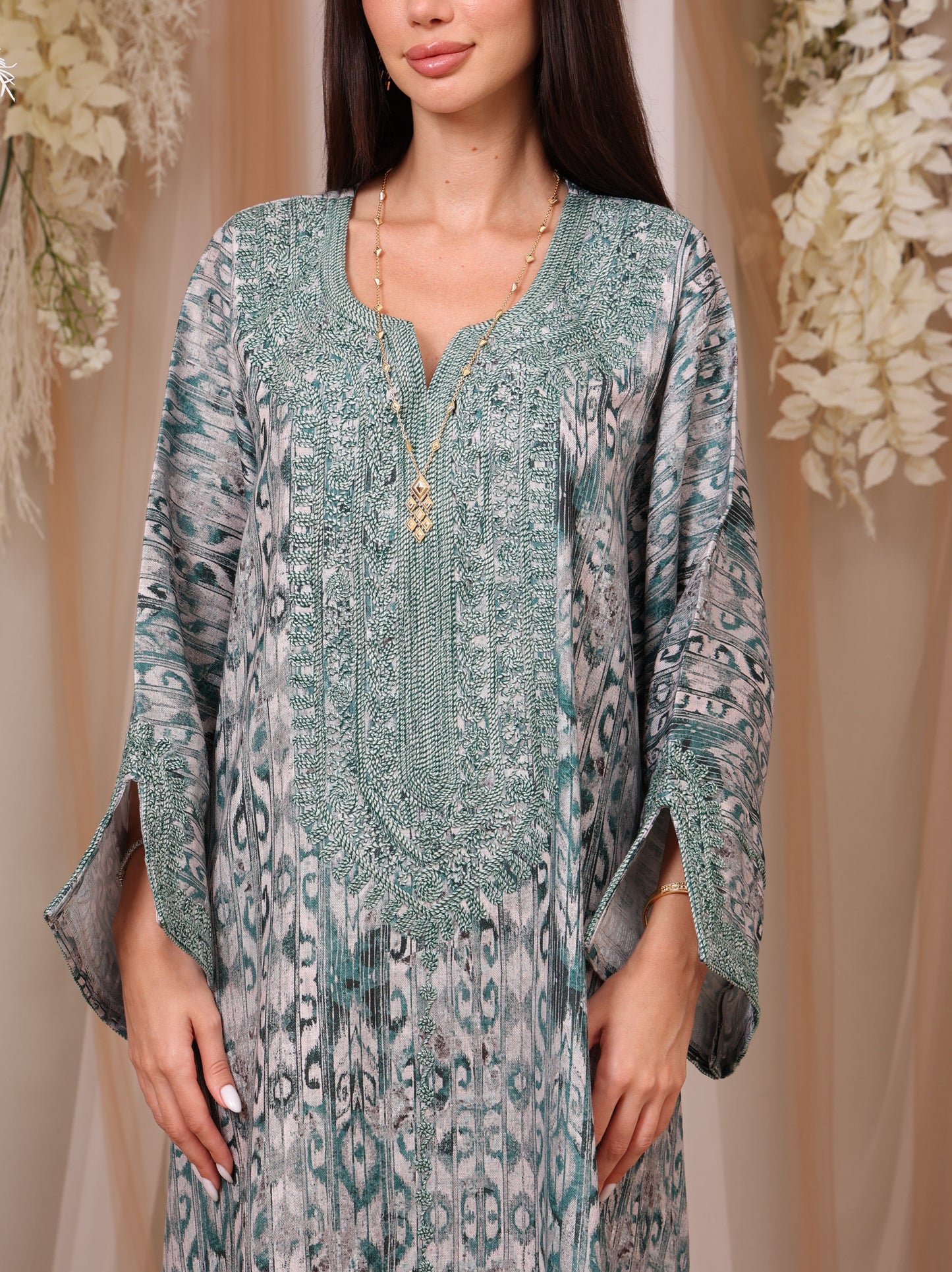 Jade Ikat Kaftan